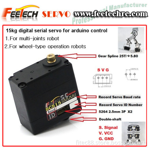 Feetech T-SCServo 15kg Smart Control Servo Controlled By Arduino